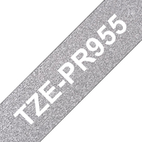 Brother TZE-PR955 labelprinter-tape Wit op zilver