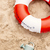 Swim Essentials Drift Rot, Weiß Muster PVC Schwimmring
