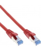 InLine Patchkabel S/FTP PiMf Cat.6A 500 MHz halogenfrei Kupfer rot 15m Blau Rot