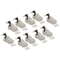 RJ45 Stekker - CAT6a, CAT7 en CAT8.1 - 8P8C - STP - Trekontlasting - Transparant - 10 stuks