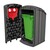 Envirobank Recycling Bin with Hole Apertures - 240 Litre - Racing Green - White Aperture with Clear Glass Bottles & Jars Label