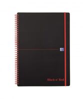 Black n Red A4 Wirebound Polypropylene Cover Notebook Ruled 140 Pages Bl(Pack 5)