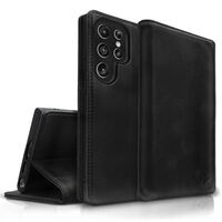 NALIA Genuine Leather Flip-Case compatible with Samsung Galaxy S23 Ultra Cover, 360 Degree Full Coverage, RFID Protection Book-Case with Card Slots, Shockproof, Kick-Stand Funct...