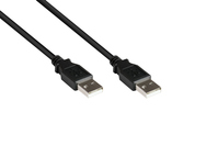 Anschlusskabel USB 2.0 Stecker A an Stecker A, schwarz, 1,8m, Good Connections®
