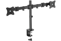 Digitus Dualmonitor Tisch-Klemmhalterung, schwarz, 90ø drehb., 30ø neigb., 360ø Rotation,15"-27" TFT