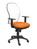 Silla Operativa de oficina Jorquera malla blanca asiento bali naranja