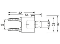 Koaxial-Adapter, 50 Ω, 2 x 4 mm Steckerstift auf BNC-Buchse, Y-Form, 100023659