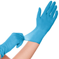 Einweg-Latexhandschuh Skin; Kleidergröße L; blau; 100 Stk/Pck