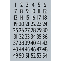 Buchstaben-, Zahlen-Etiketten, 1-100, 13x12 mm, Druckschrift, schwarz, 216 Stück