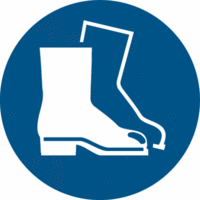 Sicherheitskennzeichnung - Fußschutz benutzen, Blau, 20 cm, Kunststoff, Seton