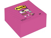 Post-it® Super Sticky Z-Notes, Gelinieerd, 101 x 101 mm, Fuchsia (pak 5 blokken)