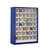 Armario colgante con cajas plegables, H x A x P 910 x 665 x 250 mm, con 42 cajas, color del cuerpo azul genciana.