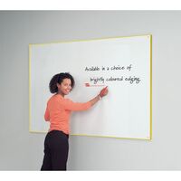WriteOn® coloured edge whiteboards - 1200 x 1500, yellow edge