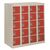 Personal effects lockers, 20 compartments, red doors, height 940mm