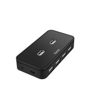 Hama USB 2.0 HUB 7 port +táp fekete (200123)