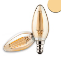 LED Kerzenlape Vintage Line, E14, 4W 2200K 210lm, CRi >90, dimmbar, Bernsteinglas klar