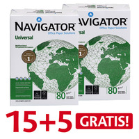 20 Pack NAVIGATOR Kopierpapier UNIVERSAL, DIN A4, 80 g/m², Pack: