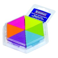Öntapadó jegyzettömb DONAU 43x50 mm 6x150 lap háromszög forma vegyes neon színek
