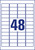 Universal-Etiketten, ablösbar, A4, 45,7 x 21,2 mm, 30 Bogen/1.440 Etiketten, weiß