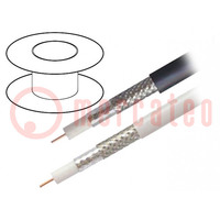 Wire: coaxial; H126,RG6; solid; Cu; FRNC; white; 100m; Øcable: 6.9mm