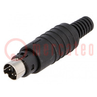 Connector: DIN mini; plug; male; PIN: 6; soldering; for cable