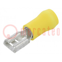 Connector: vlak; 6,3mm; 0,8mm; vrouwelijk; 2,5÷6mm2; klemmen; geel