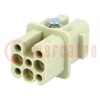 Connector: HDC; contact insert; female; Han® D; PIN: 8; size 3A