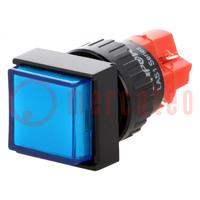 Switch: push-button; Pos: 2; SPDT; 3A/250VAC; 2A/24VDC; ON-(ON)