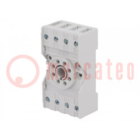 Socket; PIN: 8; 10A; 250VAC; on panel,for DIN rail mounting; octal