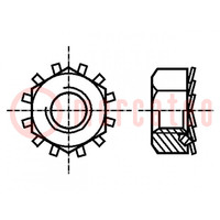 Moer; zeskantig; M6; 1; staal; Bedekking: zink; 10mm; BN 1364