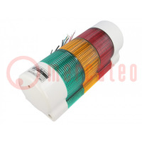 Avertisseur: colonne de signalisation; LED; rouge/ambre/vert