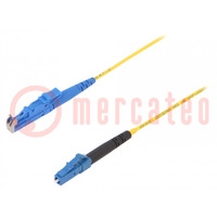 Fiber patch cord; E2/UPC,LC/UPC; 5m; Optical fiber: 9/125um; Gold
