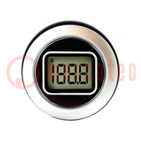 Voltmètre; numérique,de montage; 0÷200mV; vissés; LCD; 500uA; IP67