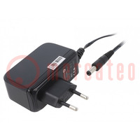 Power supply: switching; mains,plug; 12VDC; 2A; 24W; Plug: EU; black