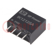 Converter: DC/DC; 250mW; Uin: 12V; Uout: 12VDC; Iout: 20.83mA; SIP