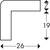 Schutzprofile, Kantenschutz Typ E, rot/weiss, 100x2,6x2,6cm