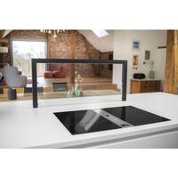 Produktbild zu KISS konyhasziget-rendszer, fekete, üveglappal, LED-világítással és polccal