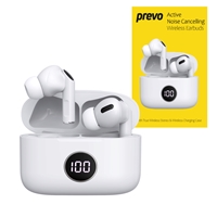 Prevo M10 Active Noise Cancelling TWS Earbuds Bluetooth 5.3 Automatic Pairing Touch Control Feature with Digital LED Display Wireless Charging Case Android IOS and Windows Compa...