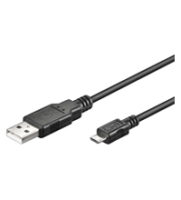 Goobay USB micro-B 180, 1.8m USB kábel 1,8 M Micro-USB B USB A Fekete