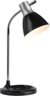 Brilliant Jan lampe de table E27 LED Noir, Argent