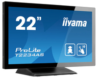 iiyama ProLite T2234AS-B1 monitor komputerowy 54,6 cm (21.5") 1920 x 1080 px Full HD Ekran dotykowy Przeznaczony dla wielu użytkowników Czarny