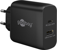 Goobay 65409 Caricabatterie per dispositivi mobili Telefono cellulare, Computer portatile Nero AC Interno