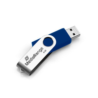 MediaRange MR907-BLUE unidad flash USB 4 GB USB tipo A 2.0 Azul, Plata