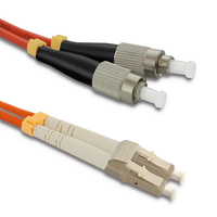 Qoltec 54055 câble de fibre optique 1 m LC FC OM2 Orange