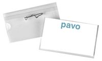 pavo Porte-badge, avec aiguille, 40 x 75 mm, transparent (7300010)