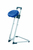 Edelstahl Stehhilfe Modell 3600, für Lebensmittelindustrie Sitzhöhe 600-850mm, PU-Sitz Blau