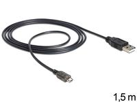 DELOCK USB Kabel A -> Micro-B St/St 1.50m mit LED sw