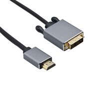 Helos Anschlusskabel, HDMI Stecker/DVI Stecker, PREMIUM 4K, 7,5m, schwarz