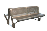 The Stand-up Stainless Steel Seat - S304 Stainless Steel - 3 Seater with End Arms