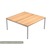 Scrivania Bench doppia piano faggio 180x164x72,5 cm gamba a ponte in metallo grigio Presto Venere Plus - 665B-NOPAR/6